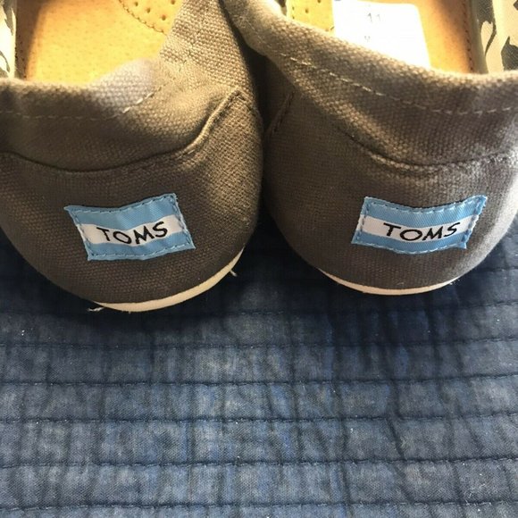 Toms Gray Classic Canvas Alpargatas Slip On Shoes - Picture 3 of 5